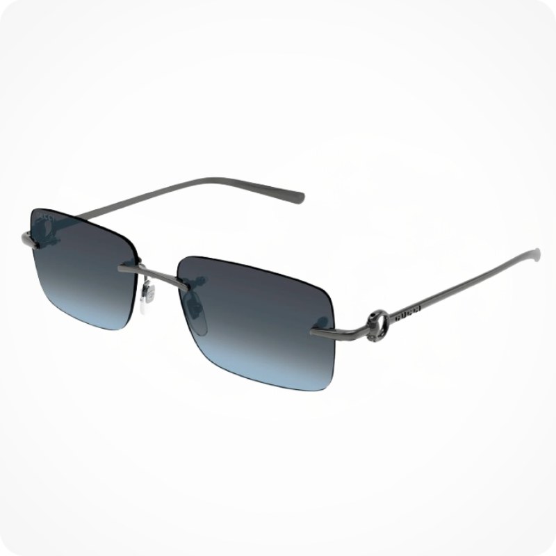 GUCCI Ruthenium rectangle style sunglasses 