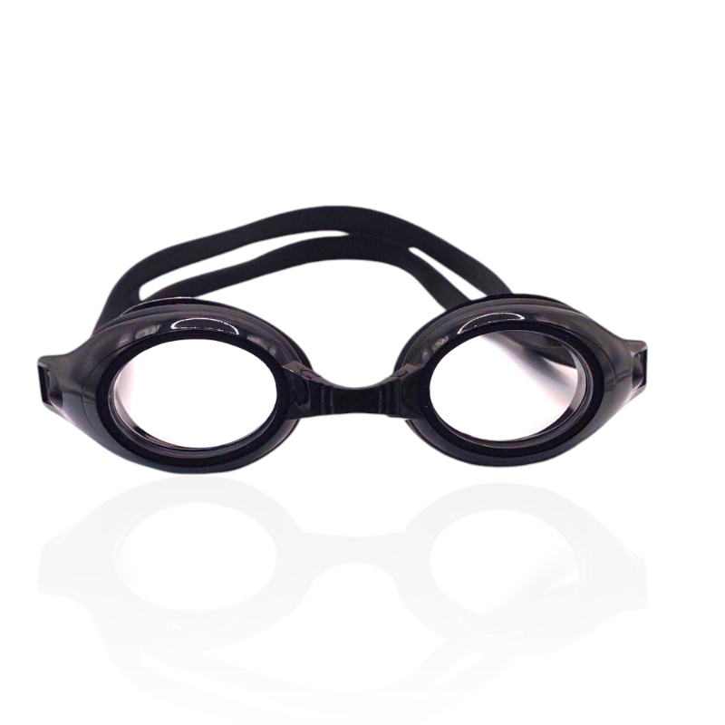 Swimming Goggles Black with Adjustable Bridges and Anti-Fog Design