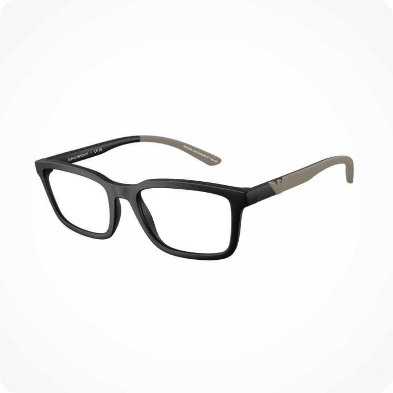 Emporio Armani Rectangle Style Eyeglasses Frame